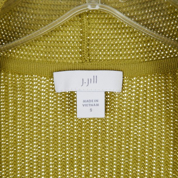 J Jill Green Open Knit Cardigan Sweater Women's Small - Picture 4 of 6